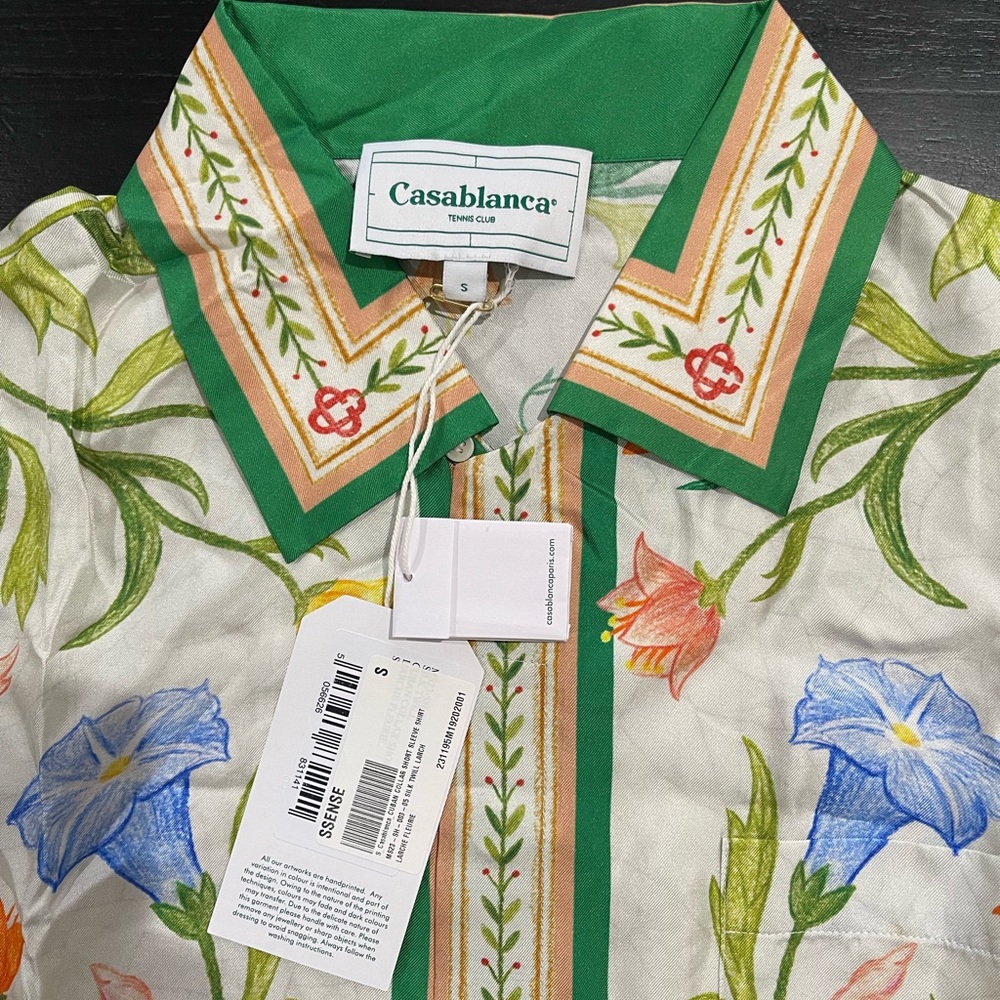 casablanca tennis club off-white l’arche cuban collar shirt - Picture 3 of 11